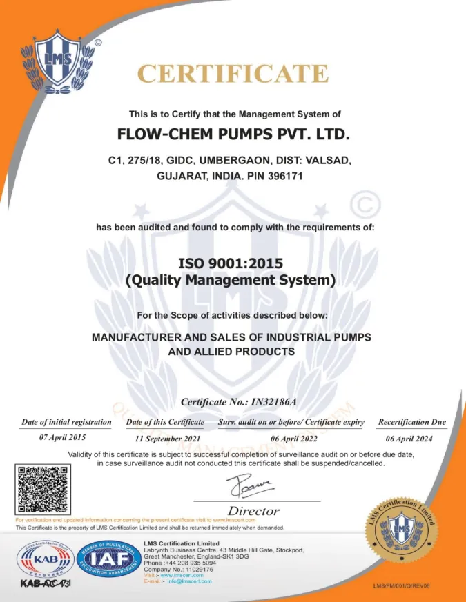 Additional ISO Certificate